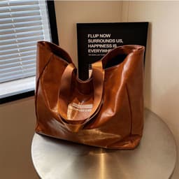 image-Large Capacity Tote Bag Women Fashion Versatile Solid Shoulder Bags Waterproof Designer Luxury Handbag Trend Personalized Travel Bag