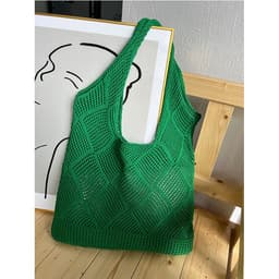 image-Women's Fashion Hollowed-out Shoulder Woven Bag