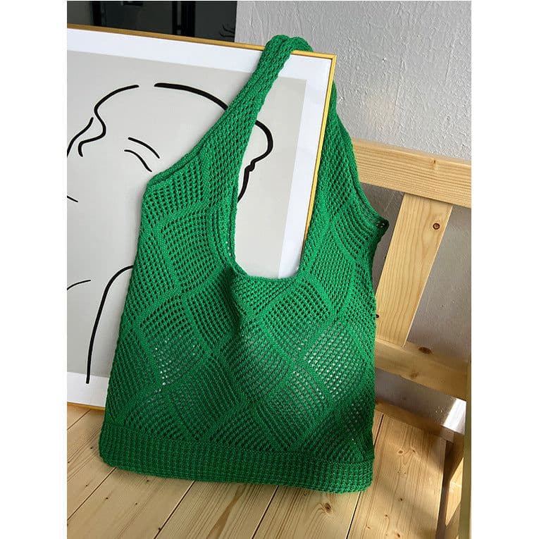 image-Women's Fashion Hollowed-out Shoulder Woven Bag