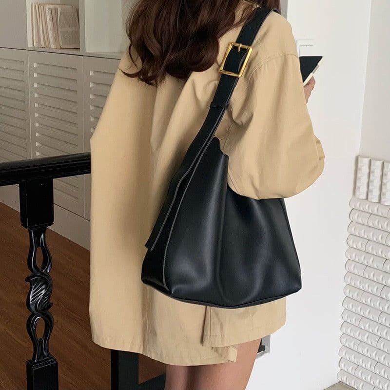 image-Women's Fashion All-match Large-capacity Bucket Shoulder Messenger Bag