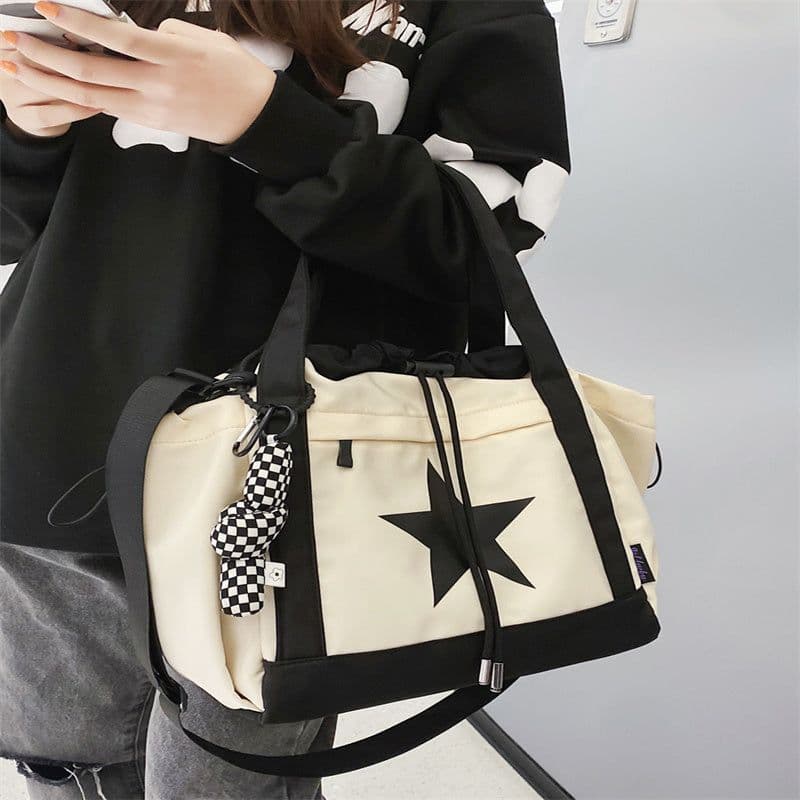 image-Canvas Bag Japanese All-match Crossbody Bag