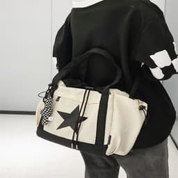 image-Canvas Bag Japanese All-match Crossbody Bag