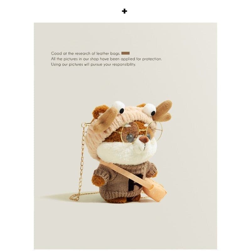 image-Cute Plush Bear Doll Bag Women
