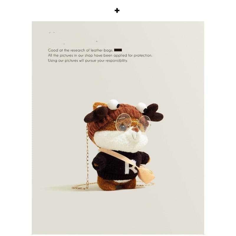 image-Cute Plush Bear Doll Bag Women