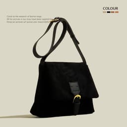 image-Messenger Bag Autumn Winter Retro Large Capacity Frosted