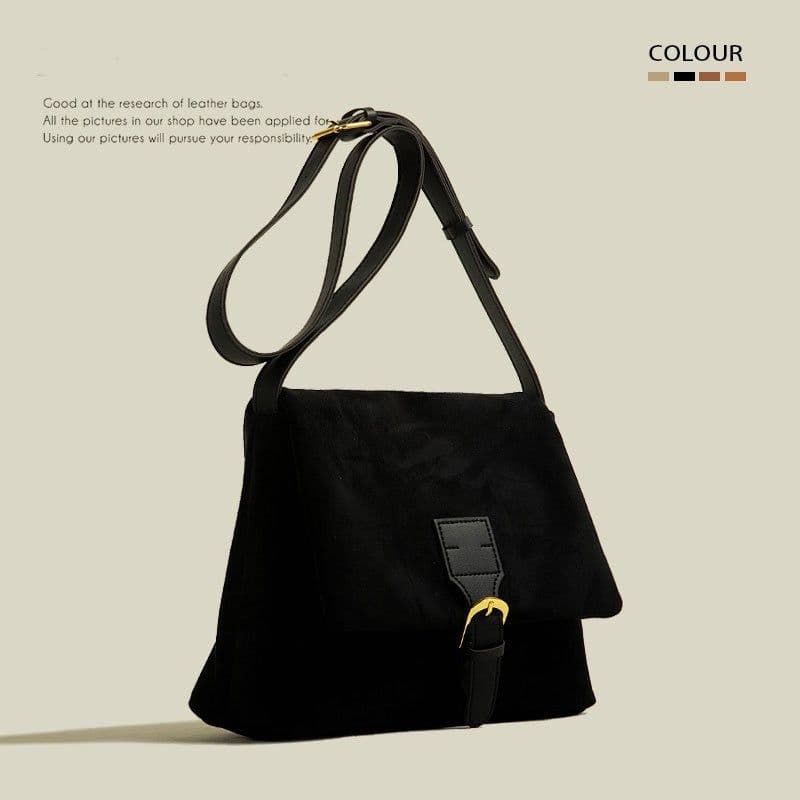 image-Messenger Bag Autumn Winter Retro Large Capacity Frosted