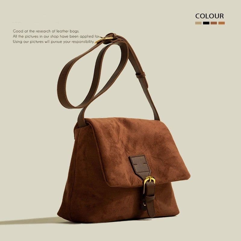 image-Messenger Bag Autumn Winter Retro Large Capacity Frosted