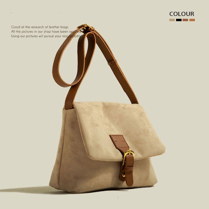 image-Messenger Bag Autumn Winter Retro Large Capacity Frosted