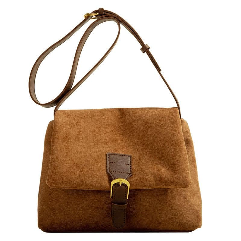 image-Messenger Bag Autumn Winter Retro Large Capacity Frosted