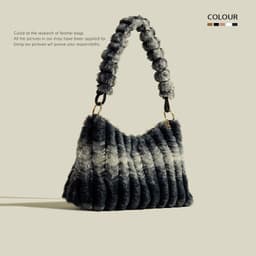 image-High-grade Plush Underarm Bag Women's Large Capacity Shoulder