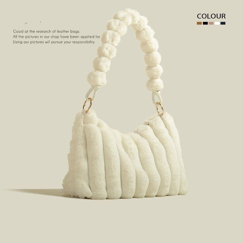 image-High-grade Plush Underarm Bag Women's Large Capacity Shoulder