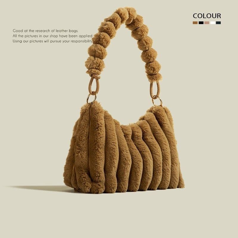 image-High-grade Plush Underarm Bag Women's Large Capacity Shoulder