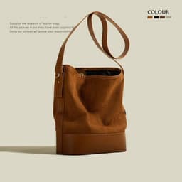 image-Women's Retro Large-capacity Bucket Bag