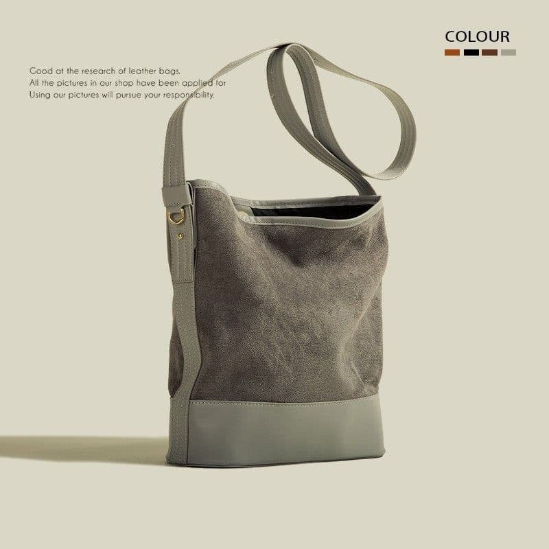 image-Women's Retro Large-capacity Bucket Bag