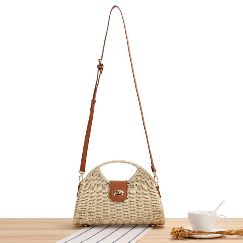 image-Women's Popular Special-interest Design Straw Bag Trendy Fashion Woven Messenger Bag