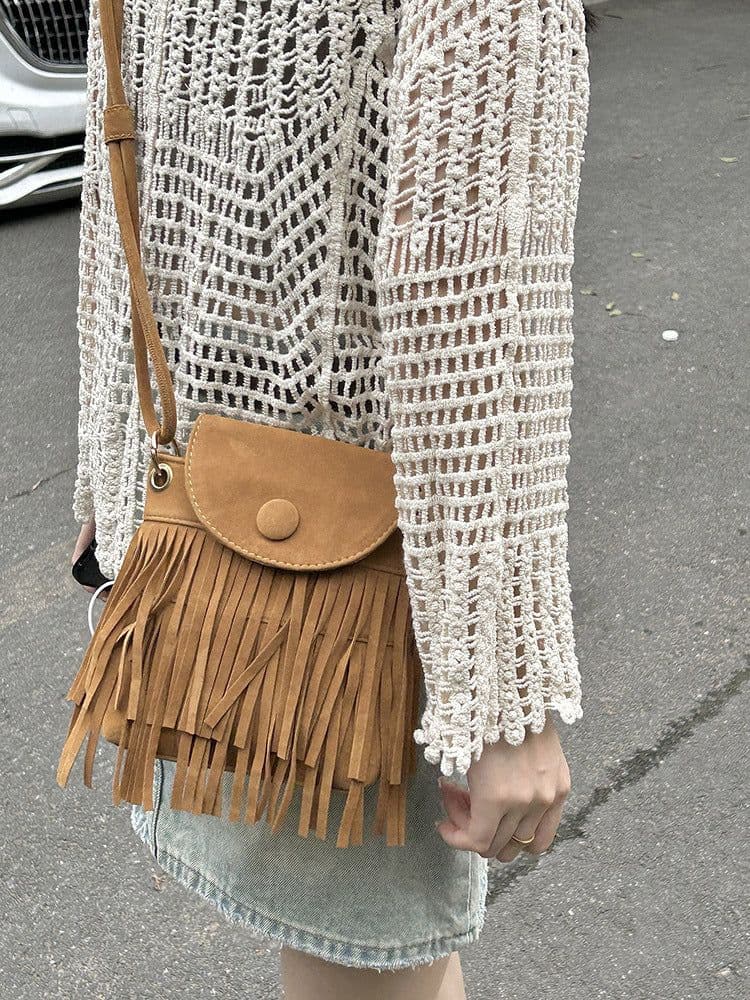image-New Trendy Special-interest Design Tassel Phone Bag For Women