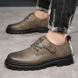 image-Men's Business Casual Breathable British Leather Shoes