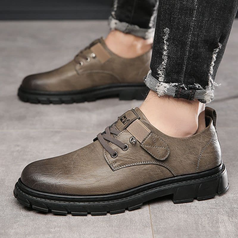 image-Men's Business Casual Breathable British Leather Shoes