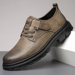 image-Men's Business Casual Breathable British Leather Shoes