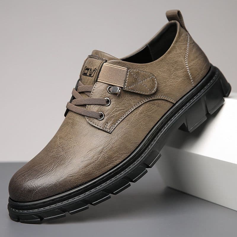 image-Men's Business Casual Breathable British Leather Shoes