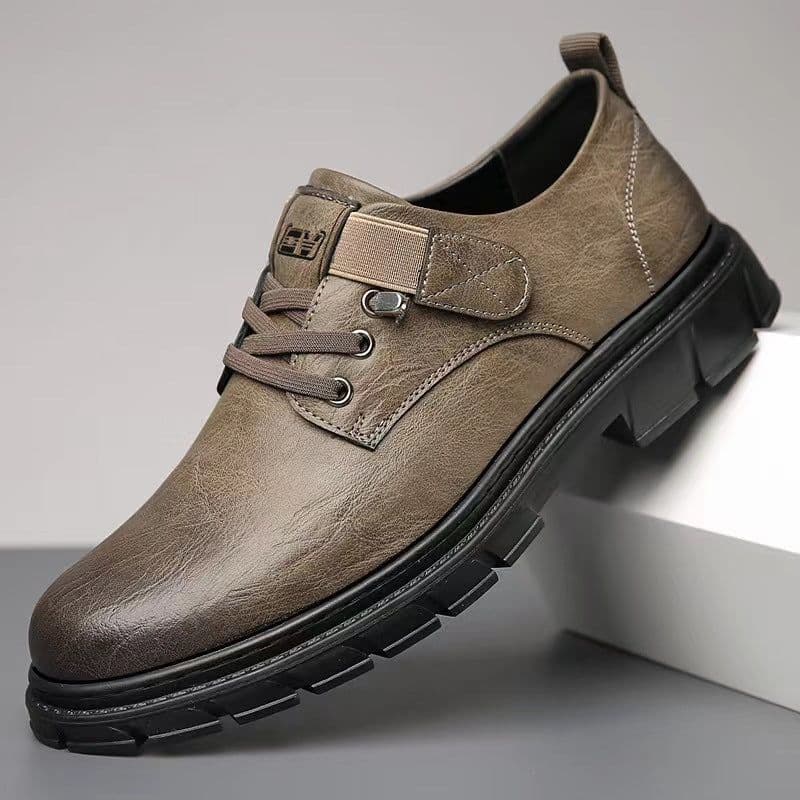 image-Men's Business Casual Breathable British Leather Shoes
