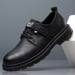 image-Men's Business Casual Breathable British Leather Shoes