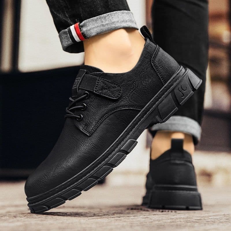 image-Men's Business Casual Breathable British Leather Shoes