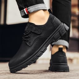 image-Men's Business Casual Breathable British Leather Shoes