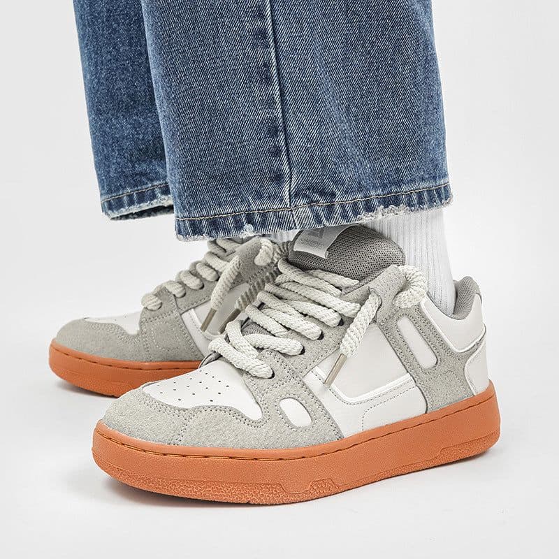 image-Men's Rubber Shoes Casual Fashion Student Platform Sneakers Low Top