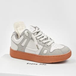image-Men's Rubber Shoes Casual Fashion Student Platform Sneakers Low Top