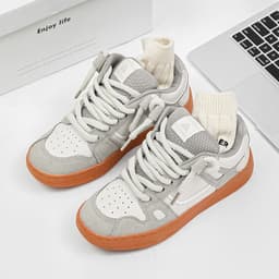 image-Men's Rubber Shoes Casual Fashion Student Platform Sneakers Low Top