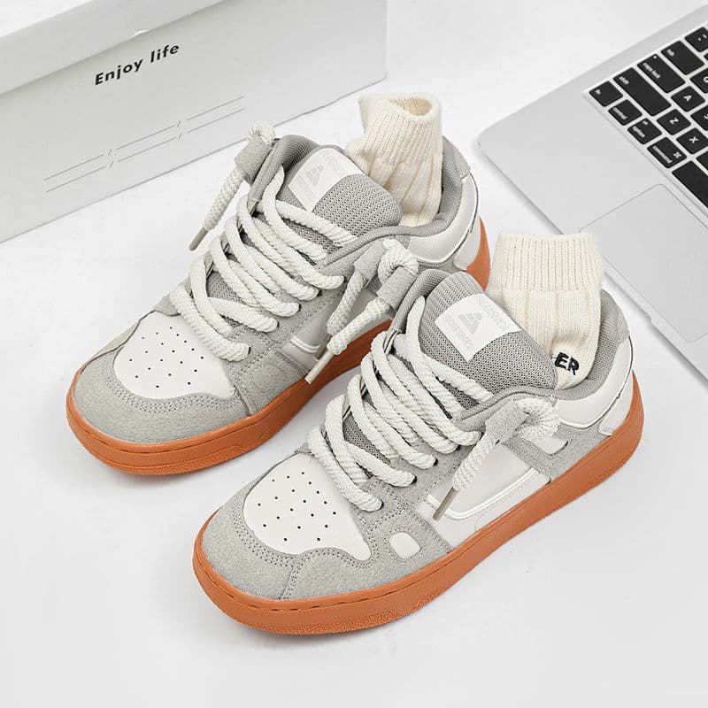 image-Men's Rubber Shoes Casual Fashion Student Platform Sneakers Low Top