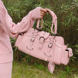image-Square Rivet Hand-carrying Hand-carrying Crossbody Bag