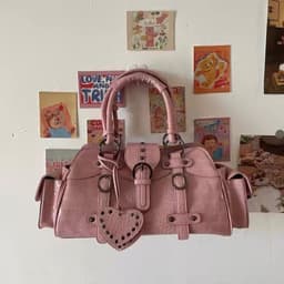 image-Square Rivet Hand-carrying Hand-carrying Crossbody Bag