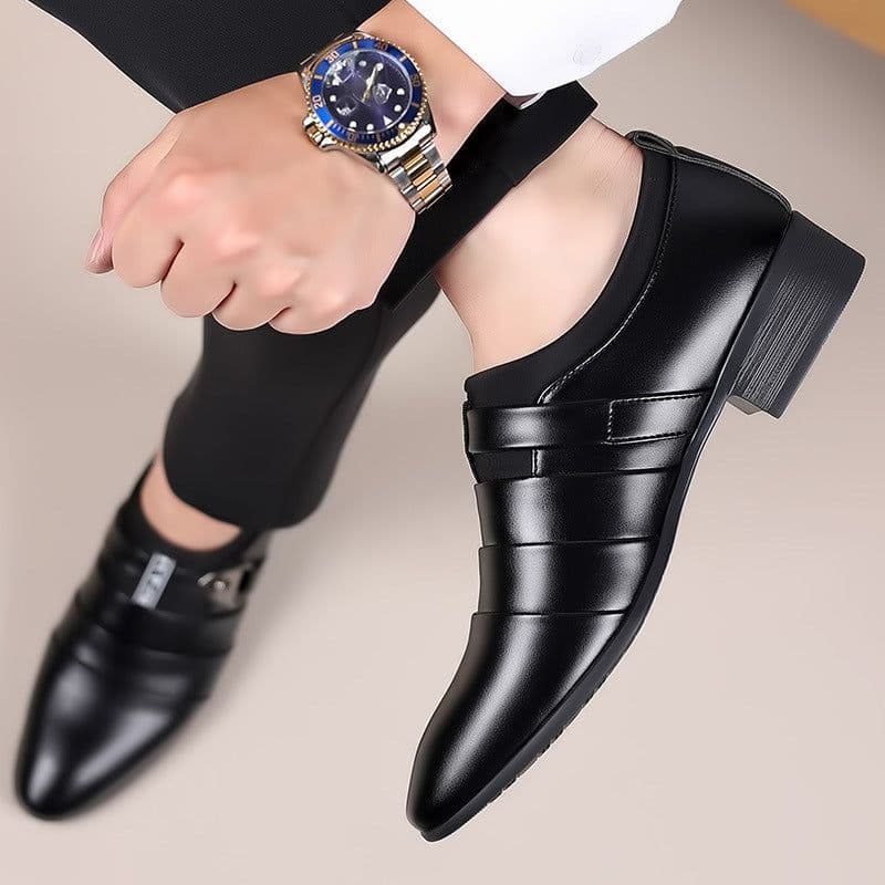 image-Men's Business Korean Version Pointed Casual Shoes