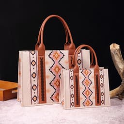 image-Cotton And Linen Printed Women's One Shoulder Portable Messenger Bag