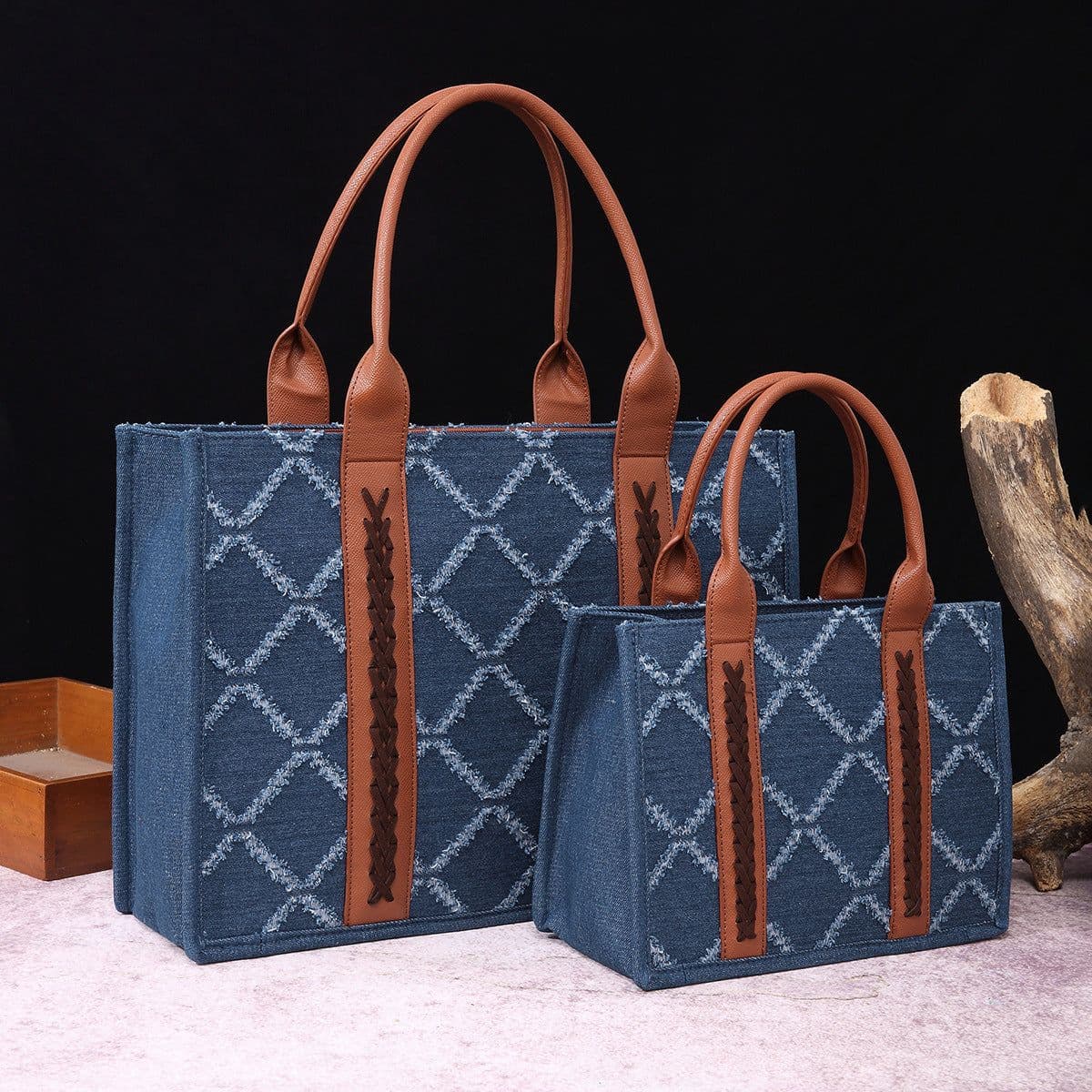 image-Cotton And Linen Printed Women's One Shoulder Portable Messenger Bag