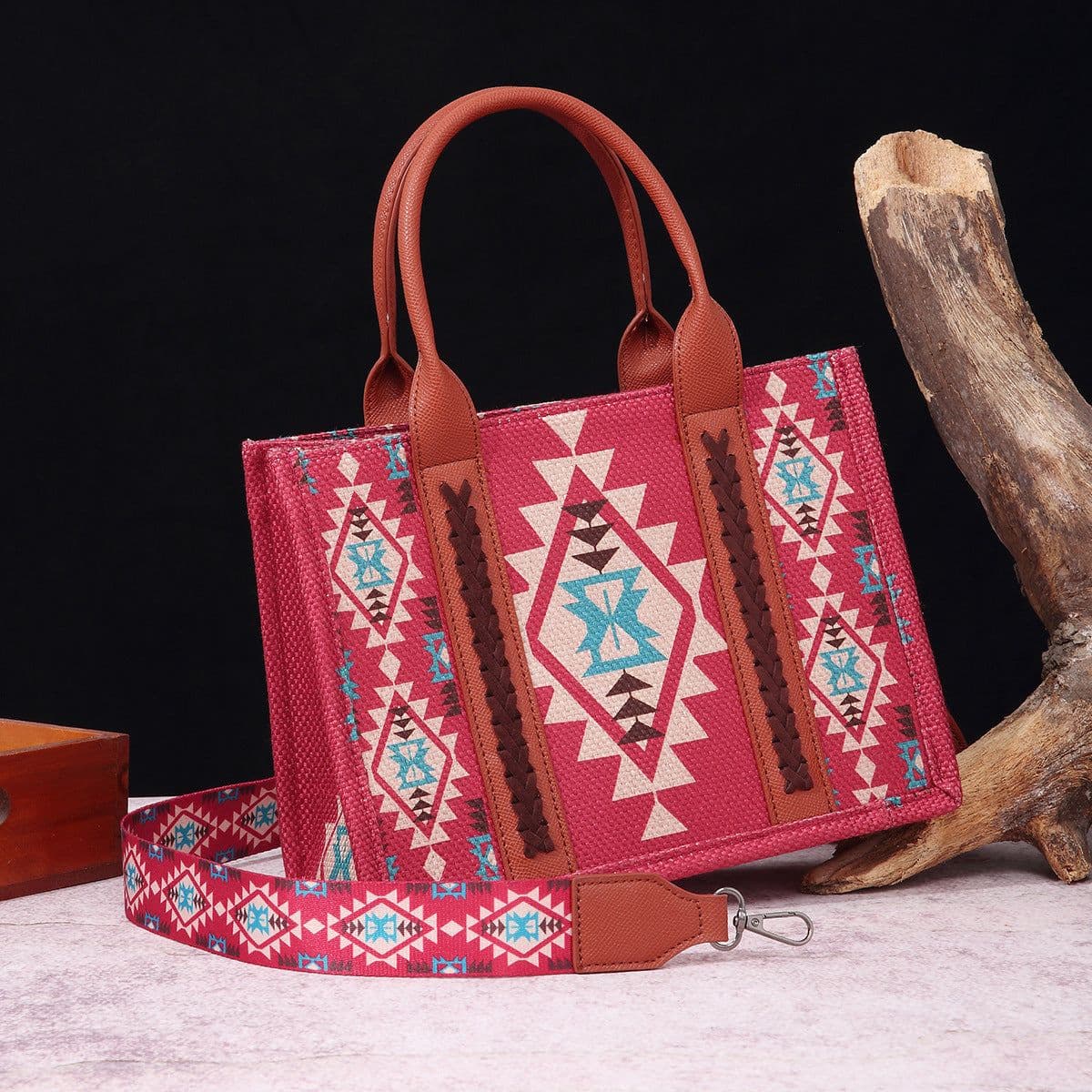image-Cotton And Linen Printed Women's One Shoulder Portable Messenger Bag