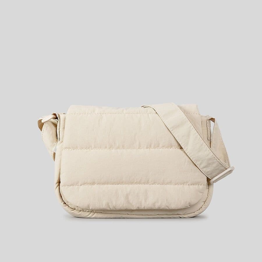 image-Simple And Lightweight Flap Special-interest Design Quilted Wide Shoulder Strap Crossbody Bag