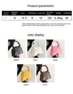 image-Textured Special-interest Design Shell Bag Handbag