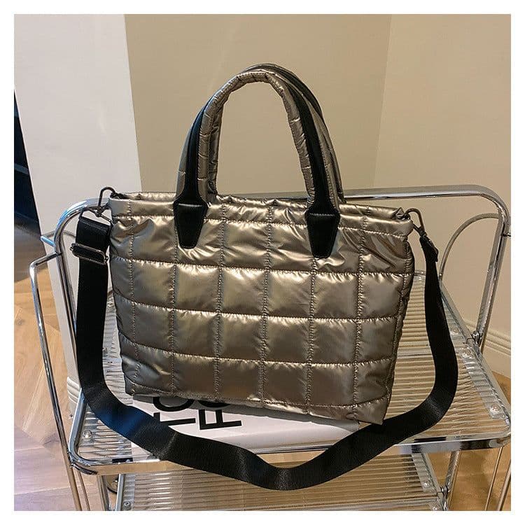 image-Large Capacity Women's Shoulder Crossbody Cotton Jacket Bag