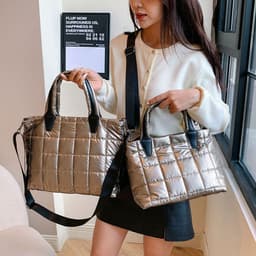image-Large Capacity Women's Shoulder Crossbody Cotton Jacket Bag