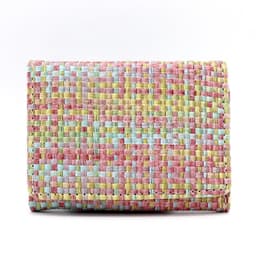 image-New Straw PU Folding Wallet Women's Mini Ultra-thin Fashion All-matching