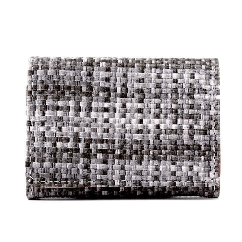 image-New Straw PU Folding Wallet Women's Mini Ultra-thin Fashion All-matching