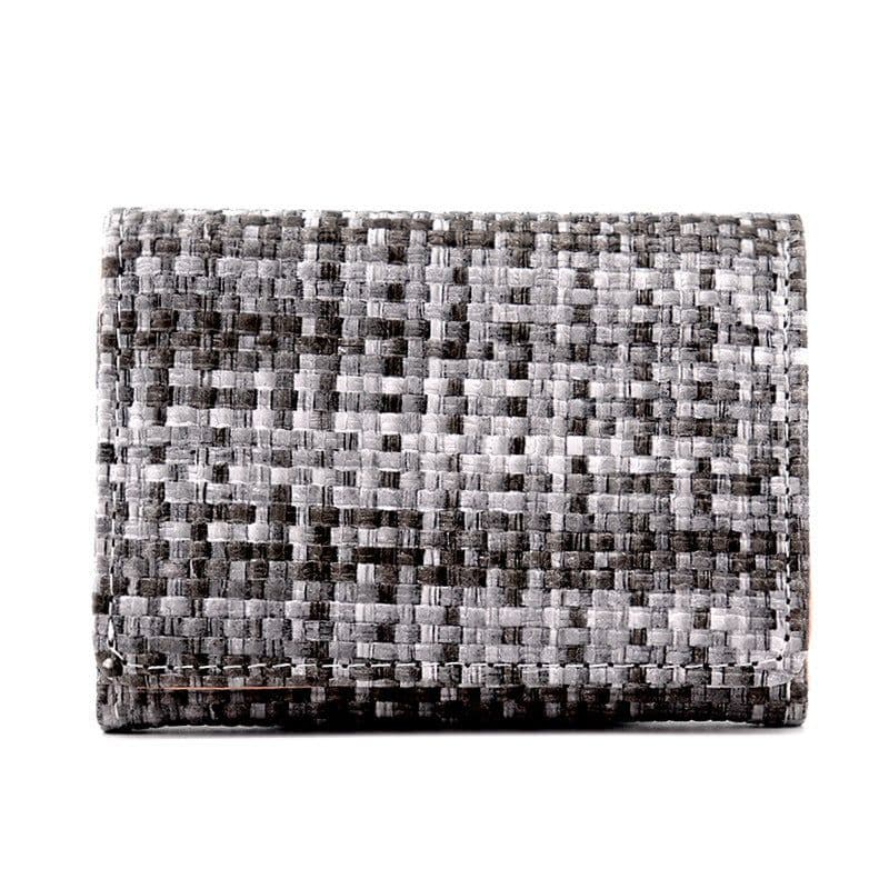 image-New Straw PU Folding Wallet Women's Mini Ultra-thin Fashion All-matching