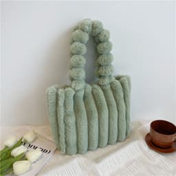 image-New Fashion One Shoulder Underarm Large Capacity Portable Plush Bag Women
