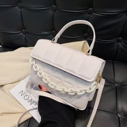 image-Trendy Simple Textured Shoulder Messenger Bag