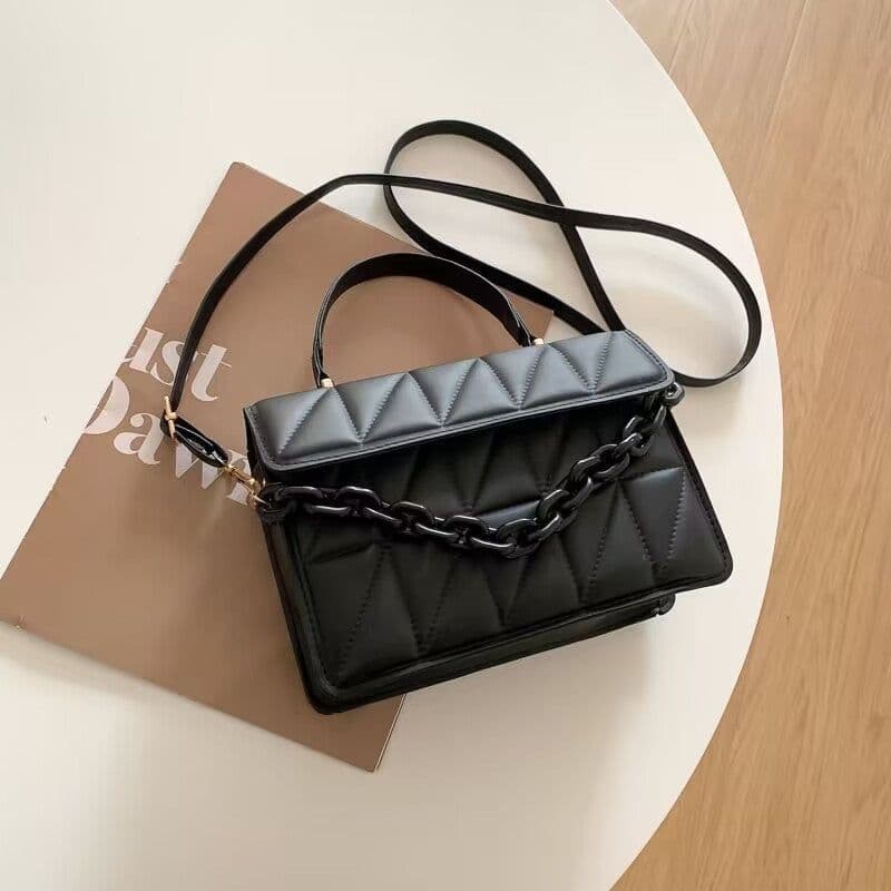 image-Trendy Simple Textured Shoulder Messenger Bag