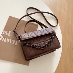 image-Trendy Simple Textured Shoulder Messenger Bag