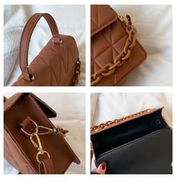 image-Trendy Simple Textured Shoulder Messenger Bag